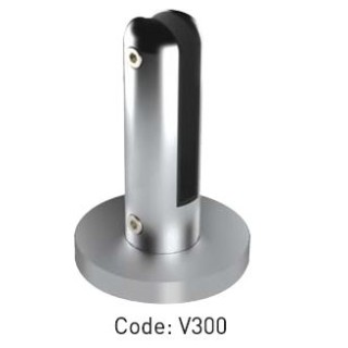 V300 Aluminium Golvglasfäste 12/16mm  rostfritt stål effekt 