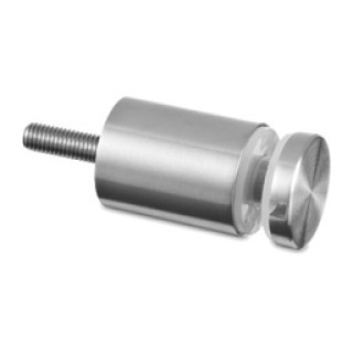 130746-020-12 Glassadapter, Ø 30mm, flat connection, base plate 20mm, stainless steel satined