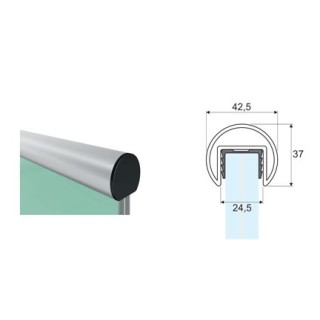 PR-6539-RF Notrör handledare för glas Ø42,5mm L6m Aluminium eloxerad rostfritt stål effekt