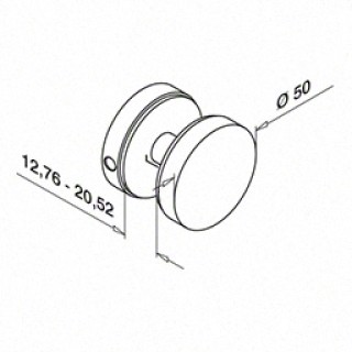 140742-12 GLASS CONNECTOR, Ø50 MM, EASY GLASS  316