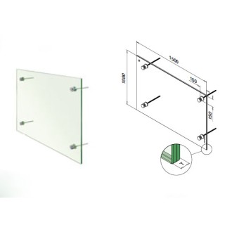 14074835012 Wall Mount Glass Adapter for Juliet Balcony System