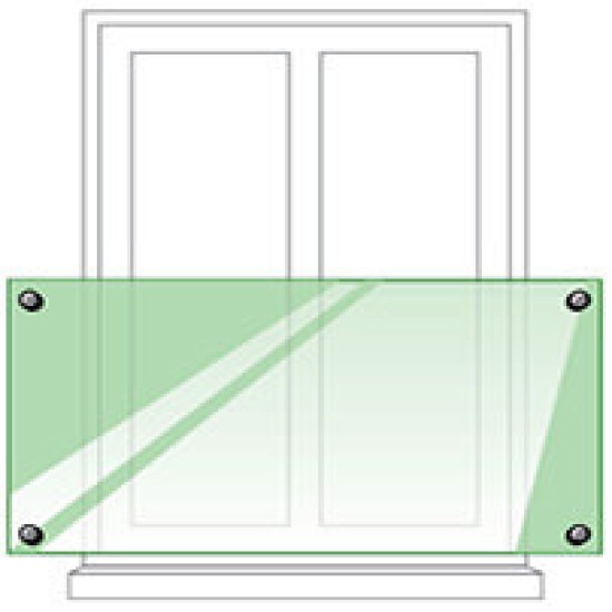 14074835012  4 st. Glas Adapter för fransk balkongsystem