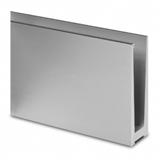 16690450018 Easy Glass Slim Top Mount, base shoe, L=5000mm aluminium, stainless steel look, anodized 25µ