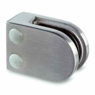 1425000012 Flat glass clamp, stainless steel 316 satined, for square tube