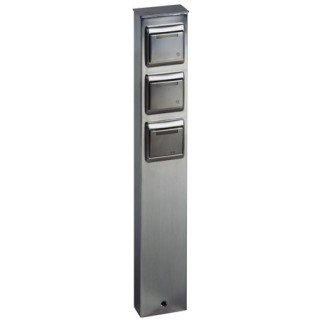 692107 Bollard with sockets in stainless 