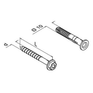 93471008014 Stainless Steel Screw with Plastic Mounting Anchor - Hexagon Head