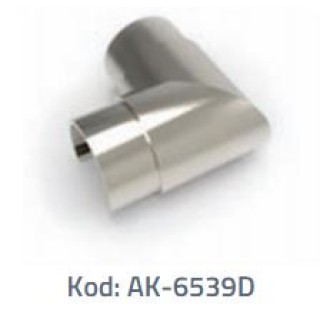 AK6539D Hörn beslag profilsystem  Ø42,5mm  för PR-6539 i Aluminium natur anodiserad / rostfritt stål effekt