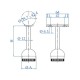 E039310 Ledstångshållare Ø42,4x2 H88mm AISI316 - Slipad Ø33,7-42,4mm