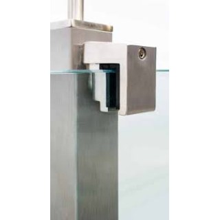 E3500110 Easy Hold  glass-fr.  mount. in front of post,horiz., stainless st. 316 satined