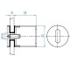 E40912 Glashållare Ø50 H60 8-17,52mm AISI316 - Slipad