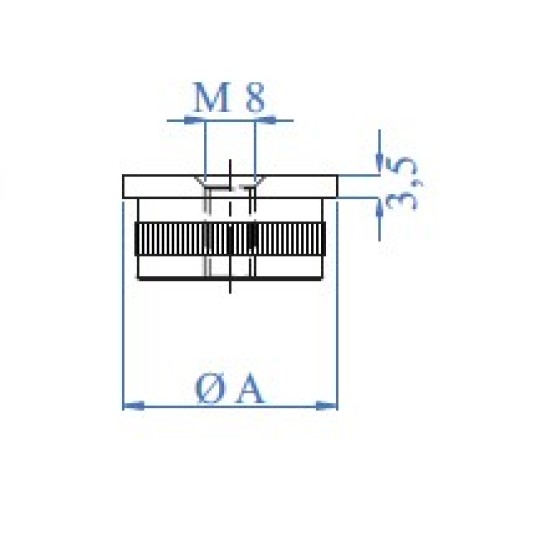 E4149 Ändavslut M8 för rör Ø42,4x2,0 AISI316 - Slipad