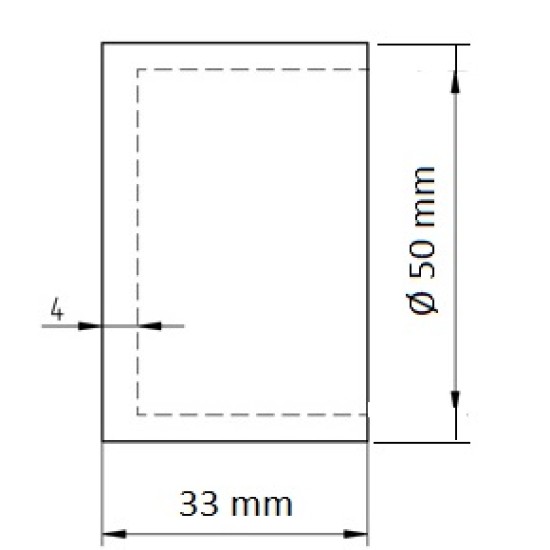 E4267  Ø 50 mm Ändavslut plan för trähandledare AISI316 - Slipad