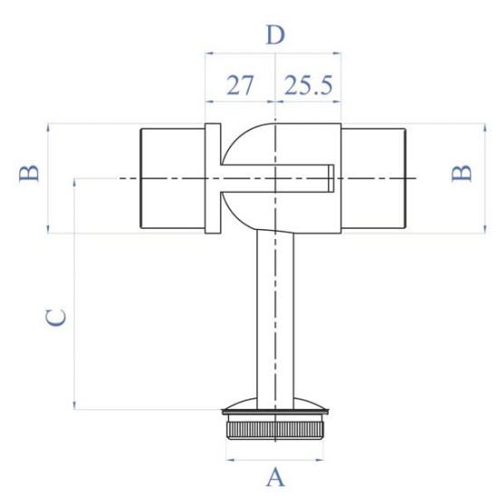 E4585 Ledstångshållare Ø42,4x2mm justerbar hörn AISI316 - Slipad