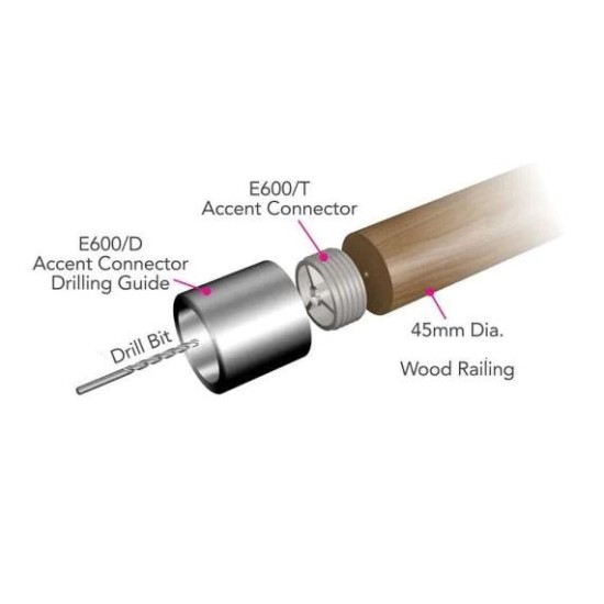 E600/D Fixation Ring for wood Ø45mm Aluminum