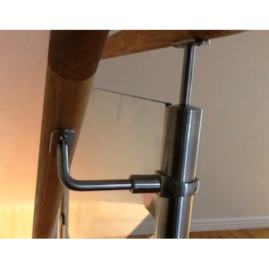 130809-042-12 Handrail bracket,  L=150 mm, for Ø42.4 mm handrail, stainless steel 304, satin
