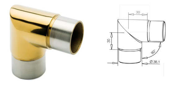 77110313038-22 Rörböj 90° Ø38,1 mm (1,5