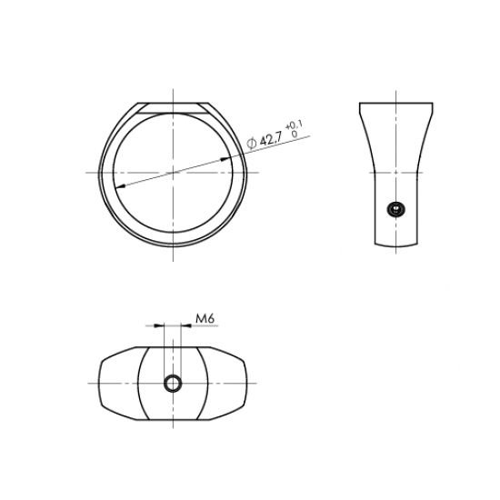 E0801042 Rörhållare ring  Ø42,4mm AISI304 - Slipad