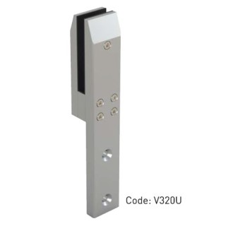 V320U Aluminium Golvglasfäste 12/16mm  rostfritt stål effekt 