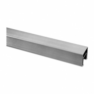 13692004012 Square Handrail Cap, 40mm, U=24x24mm, L=5m, stainless steel AISI 304 satined