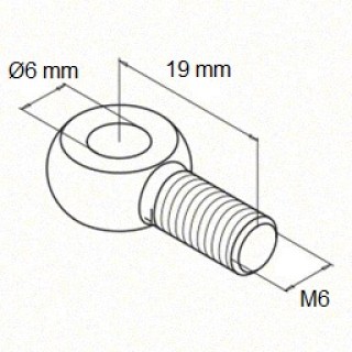 14735000312 Cable system - Eye bolt DIN 444, M6x12mm, stainless steel AISI 316