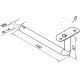 130809-042-12 Handrail bracket,  L=150 mm, for Ø42.4 mm handrail, stainless steel 304, satin