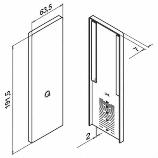 168213-00-18 Ändlock för trappa, Easy Glass Smart, vänster + höger, bottenprofilen 