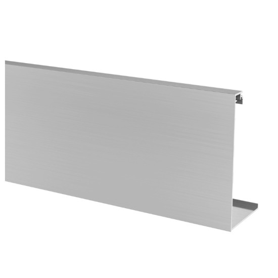 168234-050-18  Täckskena i aluminium, L 5m för sidomontage Easy Glass Smart , borstad aluminium, anodiserad