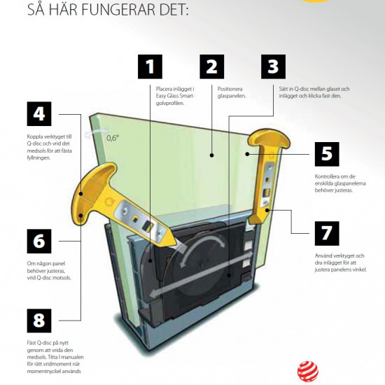 208201-050-13 Easy Glass Smart L =5 m  för glasinfästning med justerbart glas