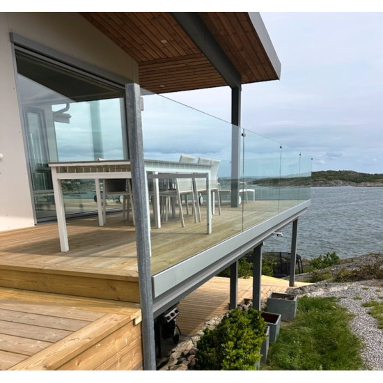 168230-050-00-18 Easy Glass Smart, sidomonterad, L=5000 mm, borstad aluminium, anodiserad 25μm